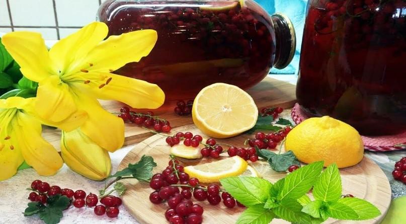 Компот із червоної смородини «Мохіто» в банках