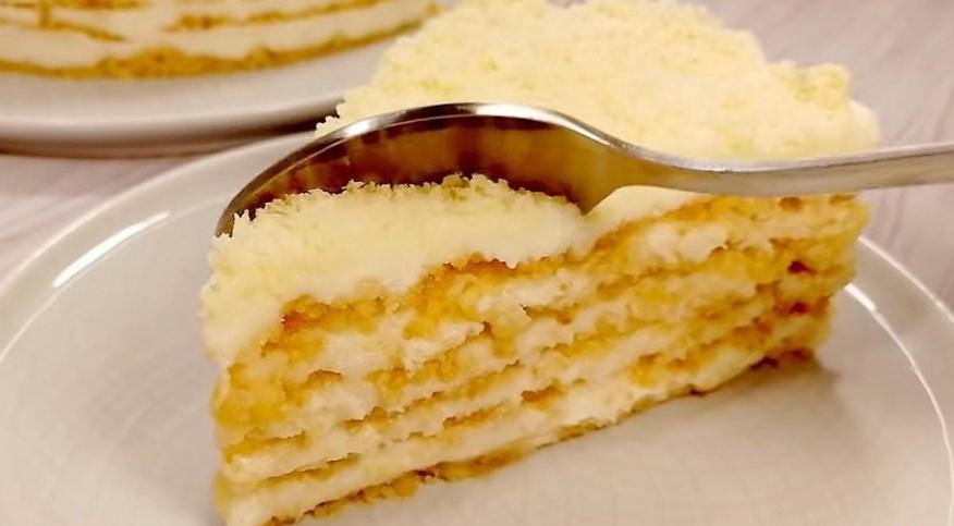 Пломбірний торт із обсмаженої крихти