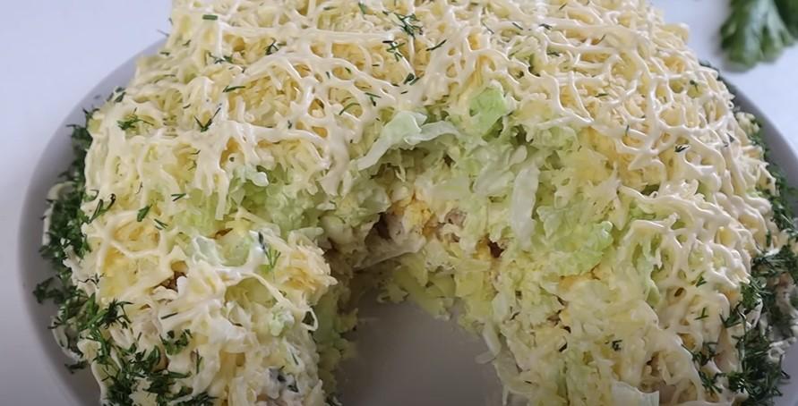 Салат "Лебединий пух" з куркою. Ніжний та легкий