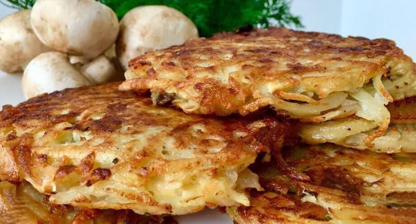 Рум'яні деруни із соковитою начинкою, без м'ясного фаршу