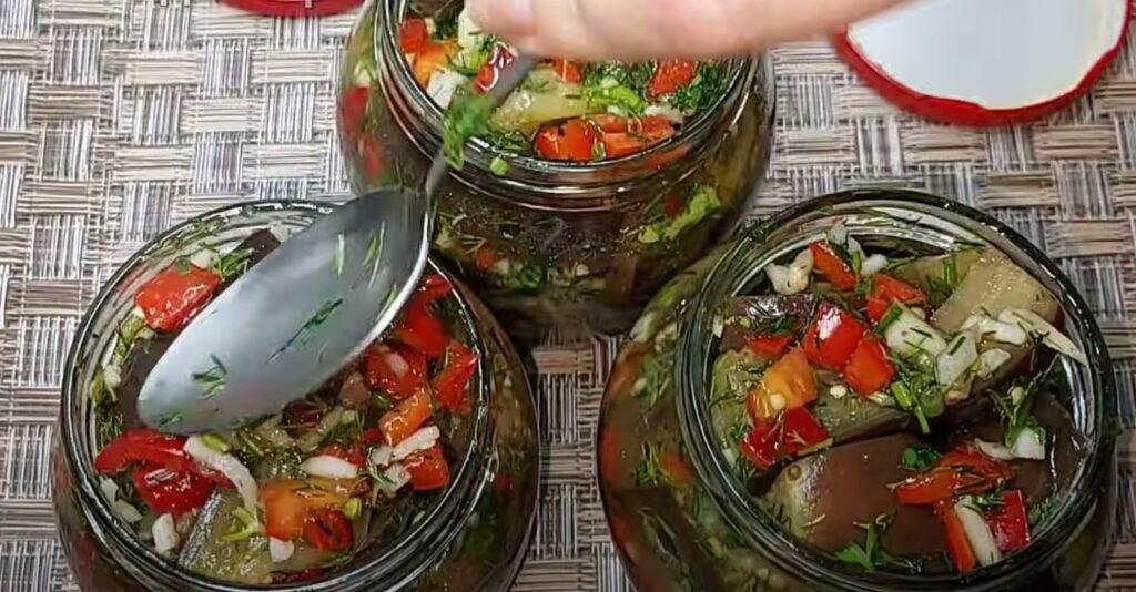 Мариновані баклажани, як гриби на зиму з часником та перцем