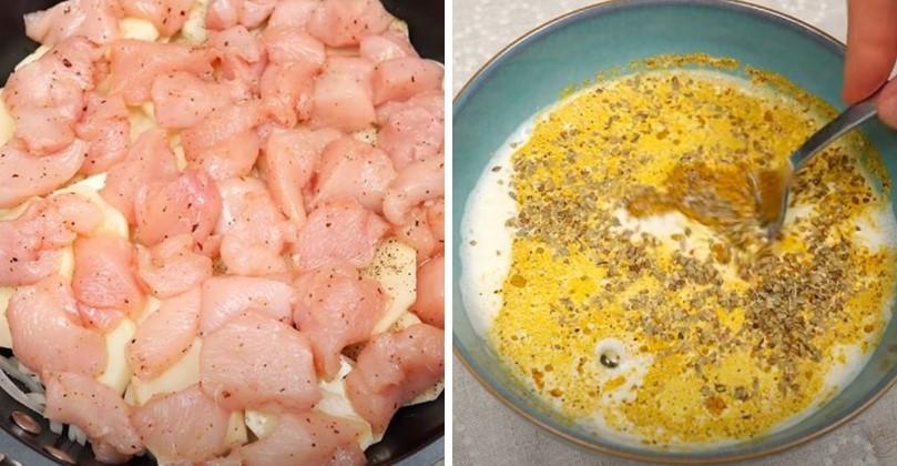 Куряче філе з картоплею у вершках