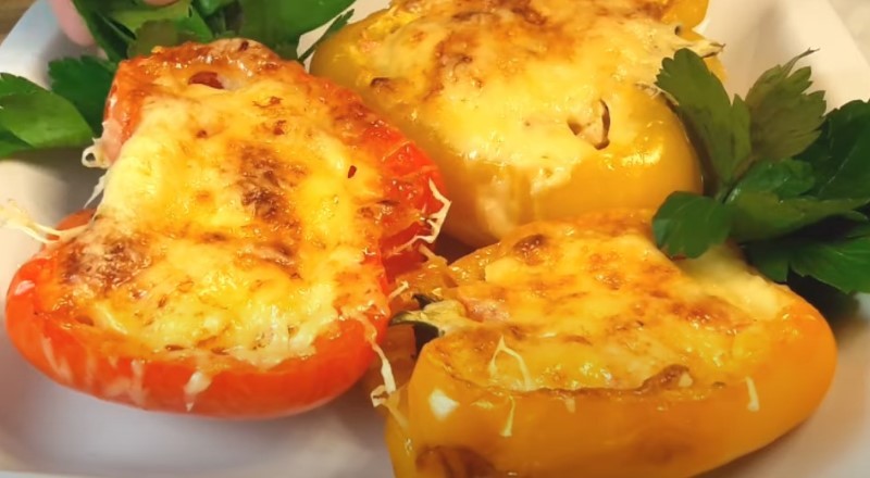 Фарширований репець половинками