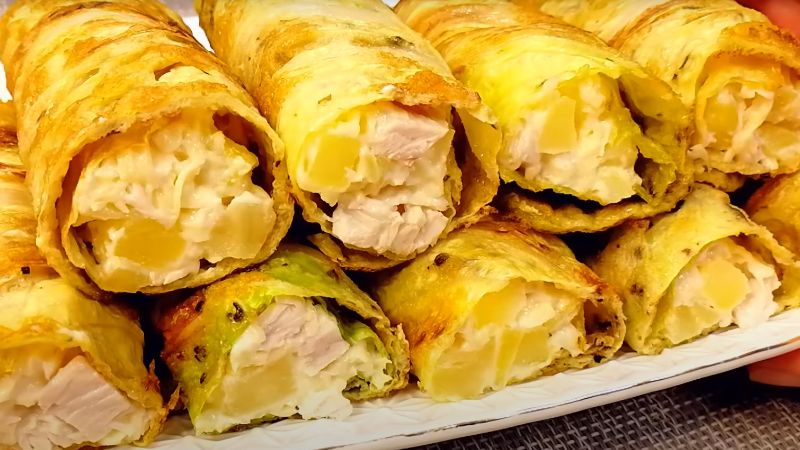 Капустяні рулетики з курячою начинкою