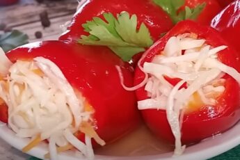 Маринований перець з капустою та морквою