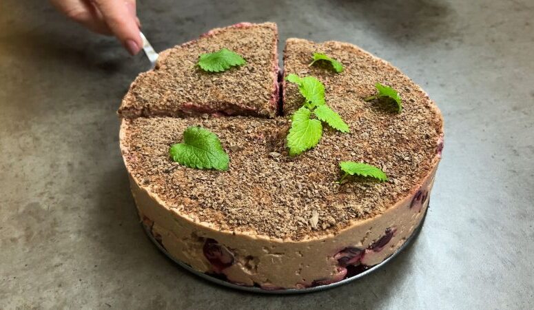 Шоколадний десерт з вишнею без випічки